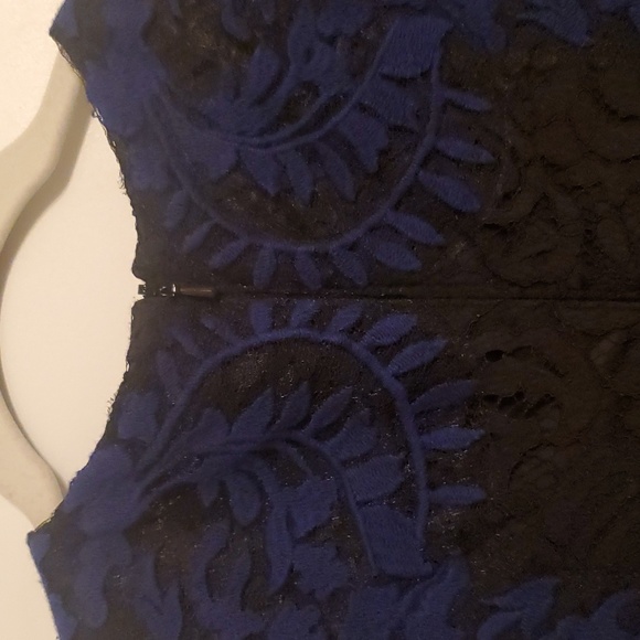 Tadashi Blue and Black Cocktail Lace Dress - Picture 4 of 6